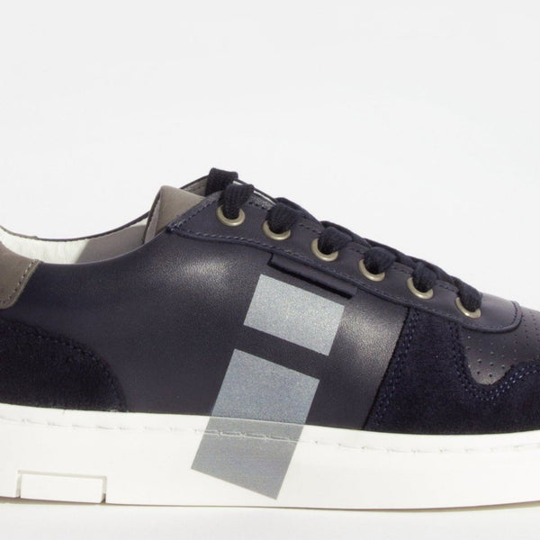 Grayson Navy Leather Sneaker - Trace Footwear - 