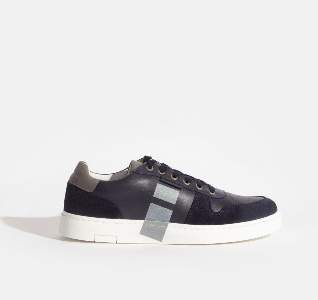 Grayson Navy Leather Sneaker - Trace Footwear - 